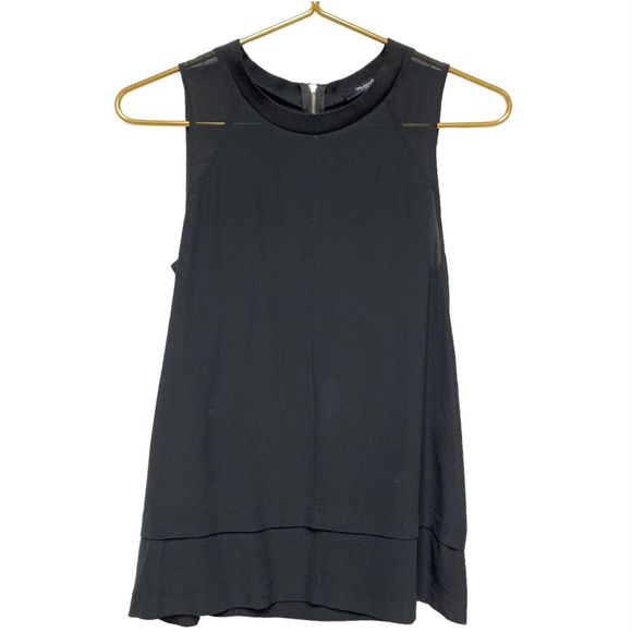 Madewell 100% Silk Sleeveless Tank Top‎ Size XS Zip Back Swing Flowy Fit - Picture 1 of 8